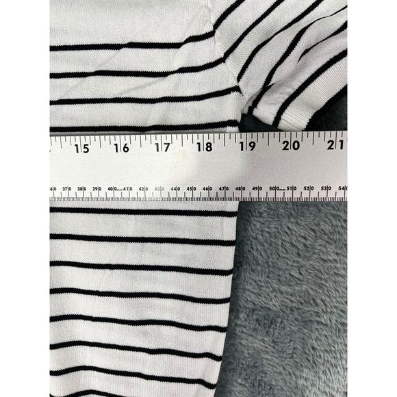 Men's Paul Jones  White Striped V-Neck Short Sleeve Shirt XL - Picture 7 of 9